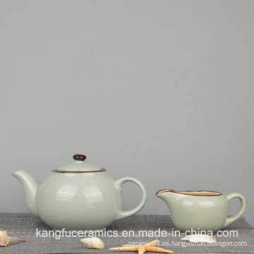 Juego de té de cerámica esmaltado en color